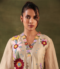 BADA BAGH BEIGE BIZARRE TUNIC SET