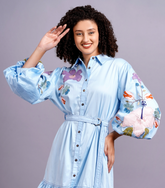 BOTANICAL DOUBLE TONE DRESS