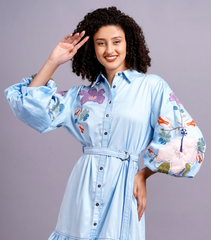 BOTANICAL DOUBLE TONE DRESS