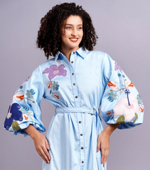 BOTANICAL DOUBLE TONE DRESS