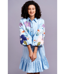 BOTANICAL DOUBLE TONE DRESS