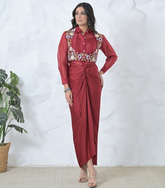 PHOOLWARI COTI WITH ORGANZA TUNIC AND KNOT SKIRT SET