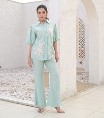 SEA BLUE INFLORESCENCE CO-ORD SET