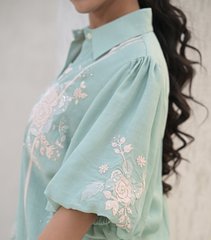 SEA BLUE INFLORESCENCE CO-ORD SET