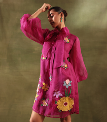 BADABAGH GARDEN GLAZE BOW TIE DRESS