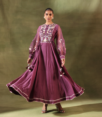 PHOOL PATTI ANARKALI GAZE LONG DRESS