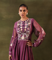 PHOOL PATTI ANARKALI GAZE LONG DRESS