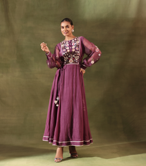 PHOOL PATTI ANARKALI GAZE LONG DRESS