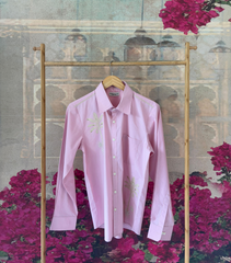 CLASSIC PINK SHIRT WITH PICHWAI TREES