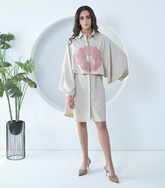 BEIGE NOCTURNE ECLIPSE DRESS