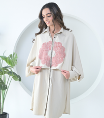 BEIGE NOCTURNE ECLIPSE DRESS