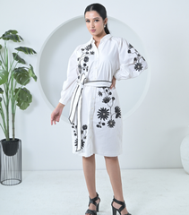 NOIR PETALINE DRESS