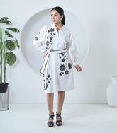 NOIR PETALINE DRESS