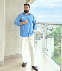 JASMEET - BLUE SHIRT WITH BIRD