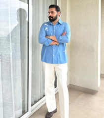JASMEET - BLUE SHIRT WITH BIRD