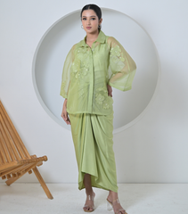 PEARL PETAL SHIRT WITH KNOT SKIRT SET