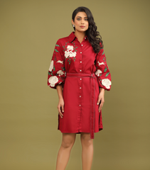 GARDEN OF GULAB SHIRT STYLE DRESS