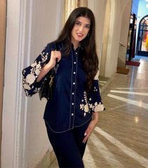 MEHAK MANWANI - SUEDE ROSE CO-ORD SET