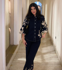 MEHAK MANWANI - SUEDE ROSE CO-ORD SET