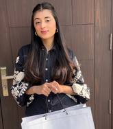 AISHWARYA SINGHAL - SUEDE IVORY ROSE COORD SET