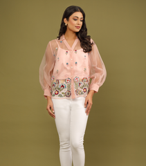 PHOOLWARI ORGANZA SHIRT