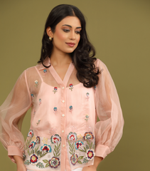 PHOOLWARI ORGANZA SHIRT
