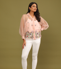PHOOLWARI ORGANZA SHIRT