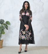 DUPION BIG FLOWER VINTAGE DRESS