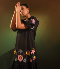BLACK BLOOM BADABAGH BOTTOM FRILL DRESS