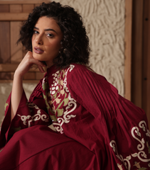 CRIMSON CHARM FLARED DRESS