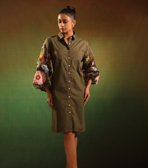 OLIVE GARDEN BLOOM BADABAGH SHIRT STYLE DRESS