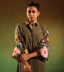 OLIVE GARDEN BLOOM BADABAGH SHIRT STYLE DRESS