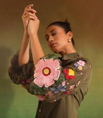 OLIVE GARDEN BLOOM BADABAGH SHIRT STYLE DRESS