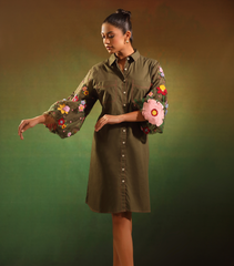 OLIVE GARDEN BLOOM BADABAGH SHIRT STYLE DRESS