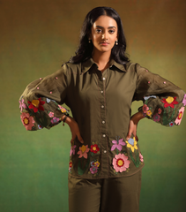 OLIVE BADABAGH CLASSIC CO-ORD SET