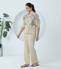 PHOOL-PAATI TEXTURED ORGANZA SHIRT COORD SET
