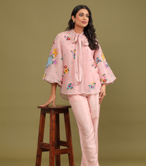 BADABAGH POWDER PINK WHISPER CO-ORD SET