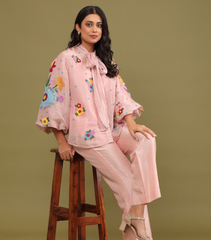 BADABAGH POWDER PINK WHISPER CO-ORD SET