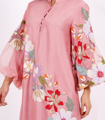 POWDER PINK VALLEY OF FLOWER TUNIC SET