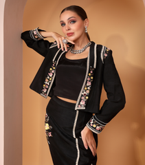 CROP JACKET AND SKIRT SET