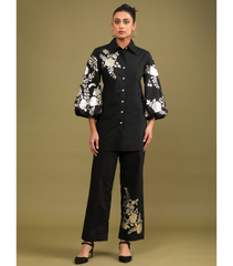 BLACK GOLD ROSE LONG TUNIC CO-ORD SET