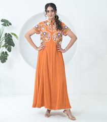 PHOOL-PATTI ANARKALI DRESS WITH DUPATTA