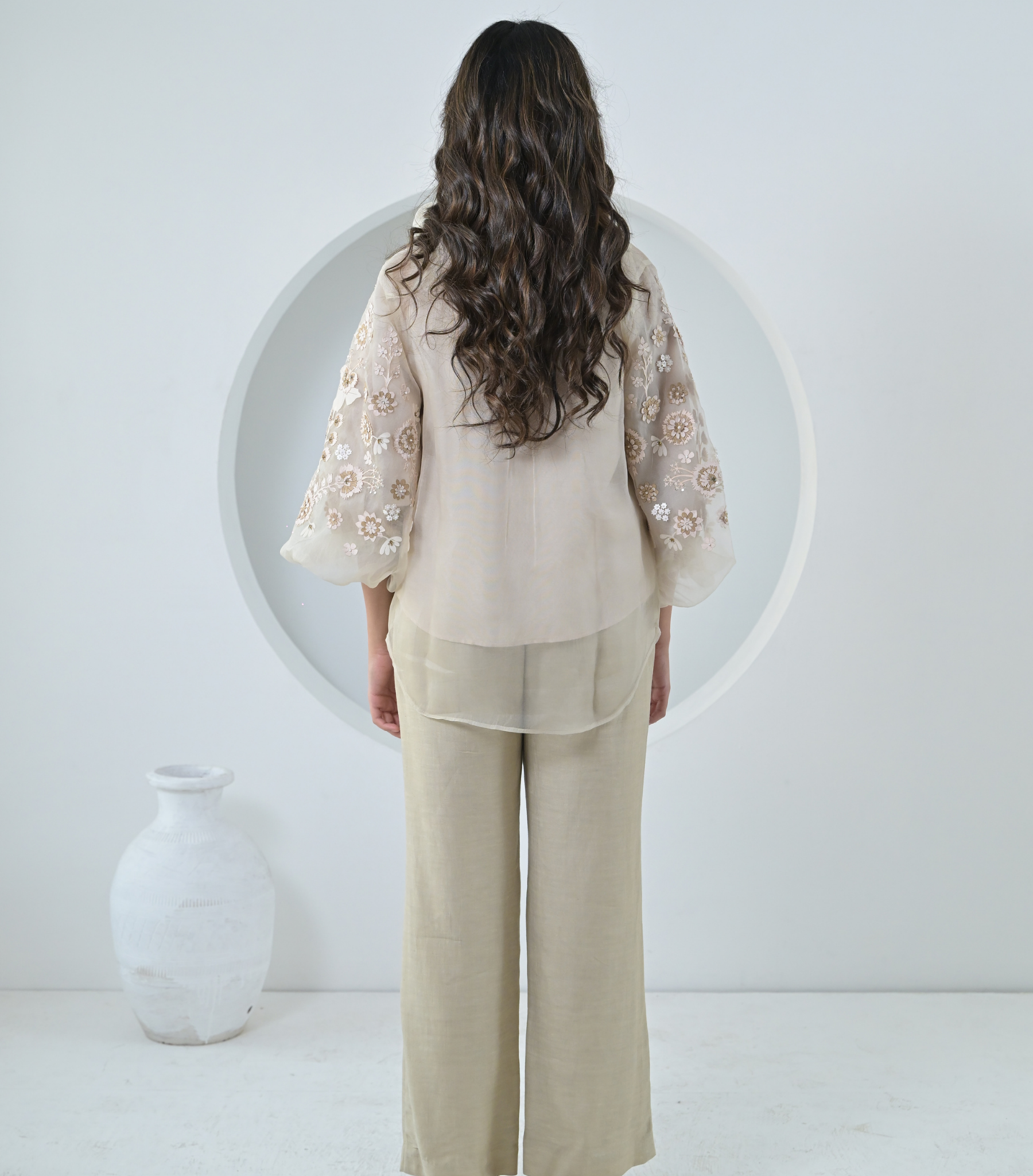 MONOCHROME PHOOL-PATTI BOW TIE-UP CO-ORD SET