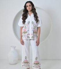 SUEDE KHUSHBOO LINEN CO-ORD SET