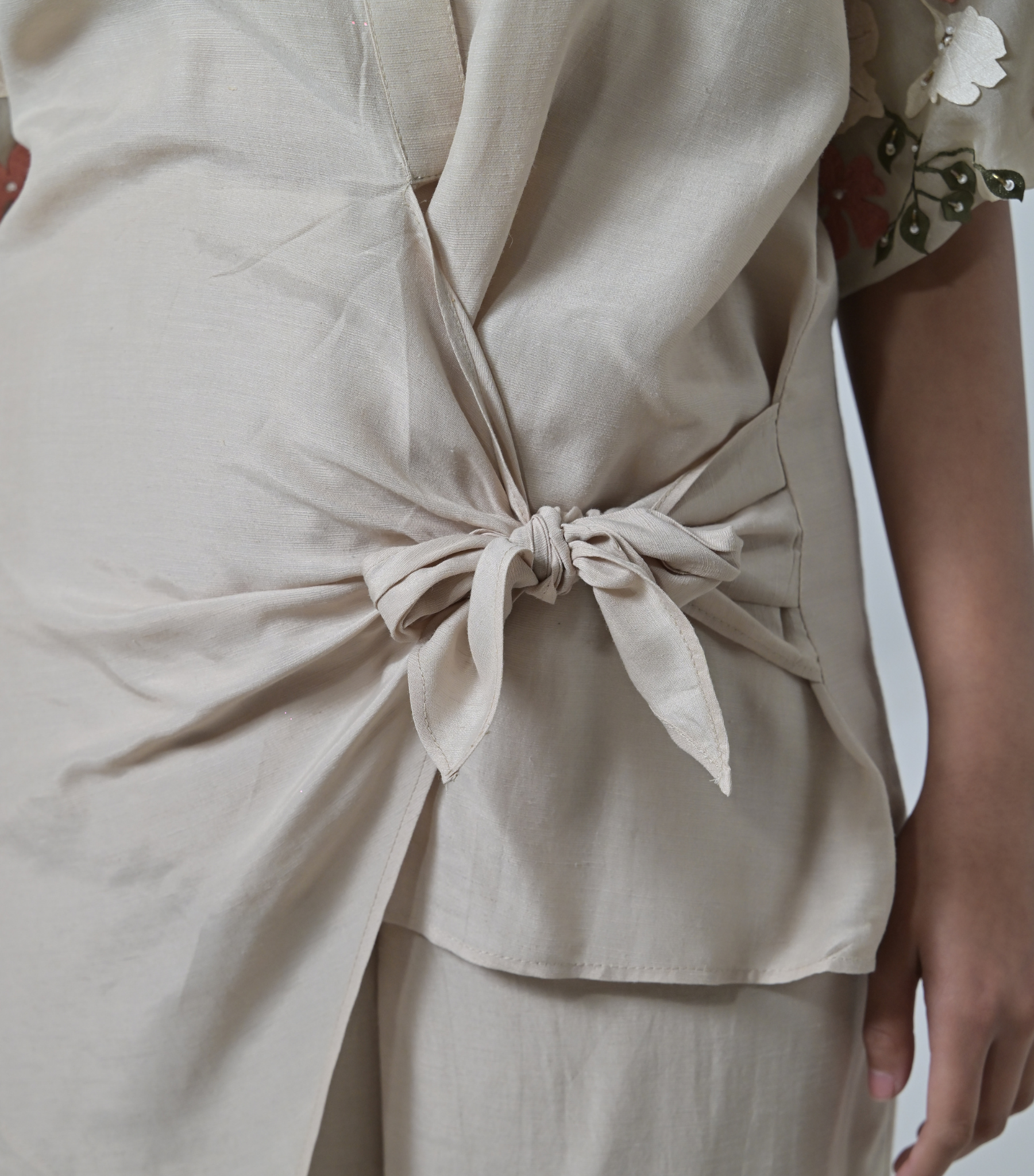 GULAB ORGANZA SLEEVE SIDE TIE UP CO-ORD SET