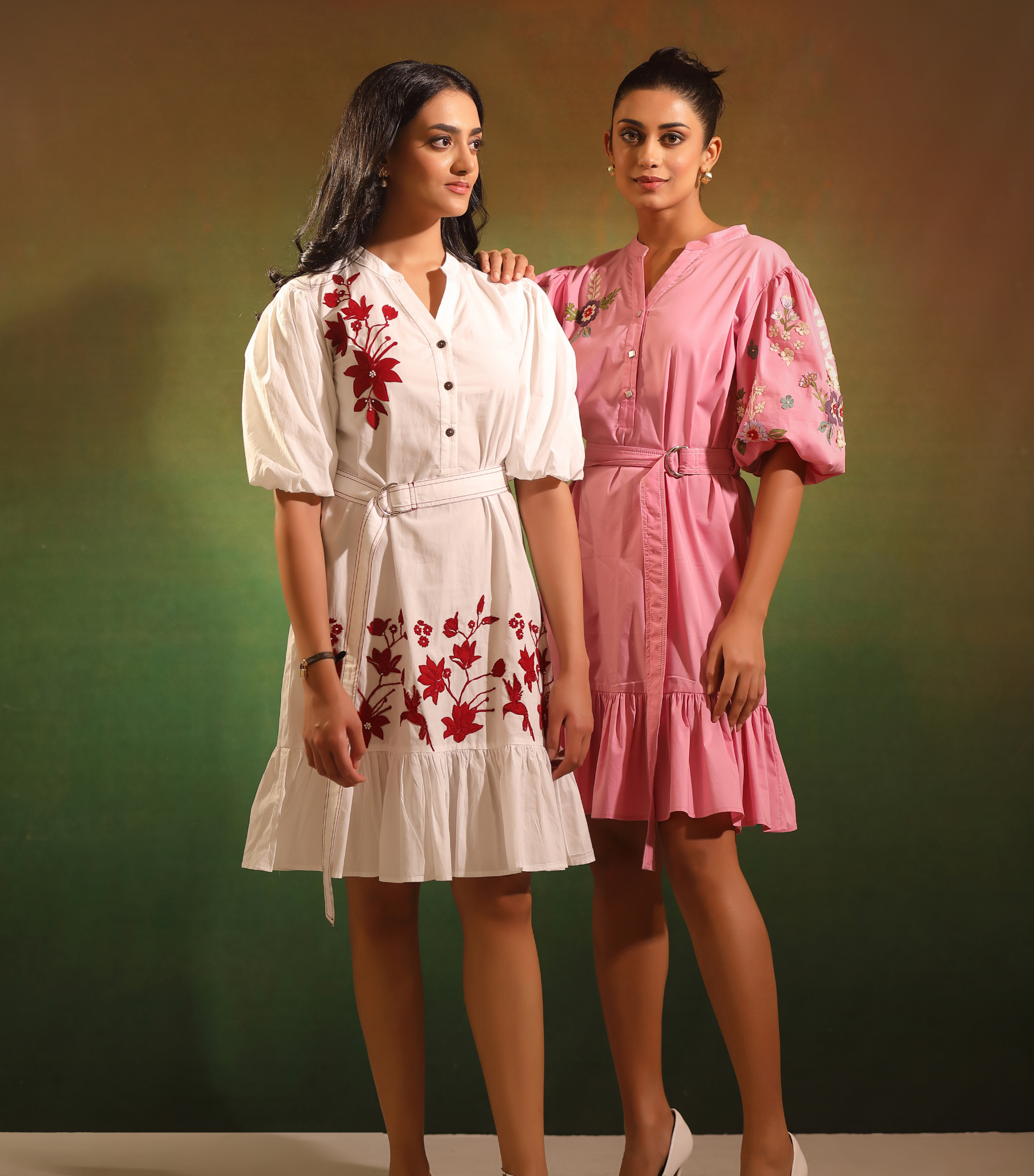 WHITE BLOOM BADABAGH BOTTOM FRILL DRESS
