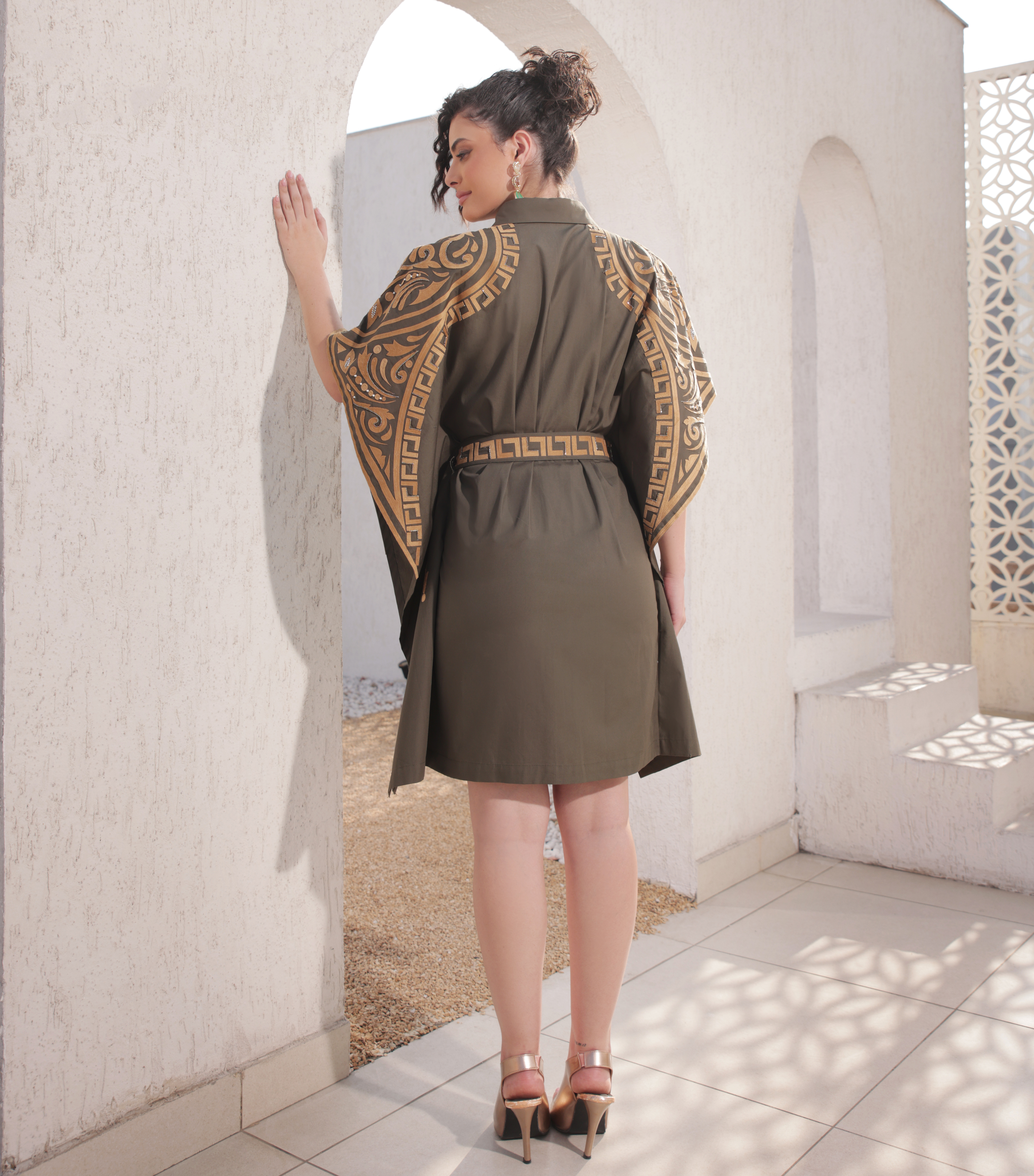 OLIVE ORACLE KAFTAN DRESS