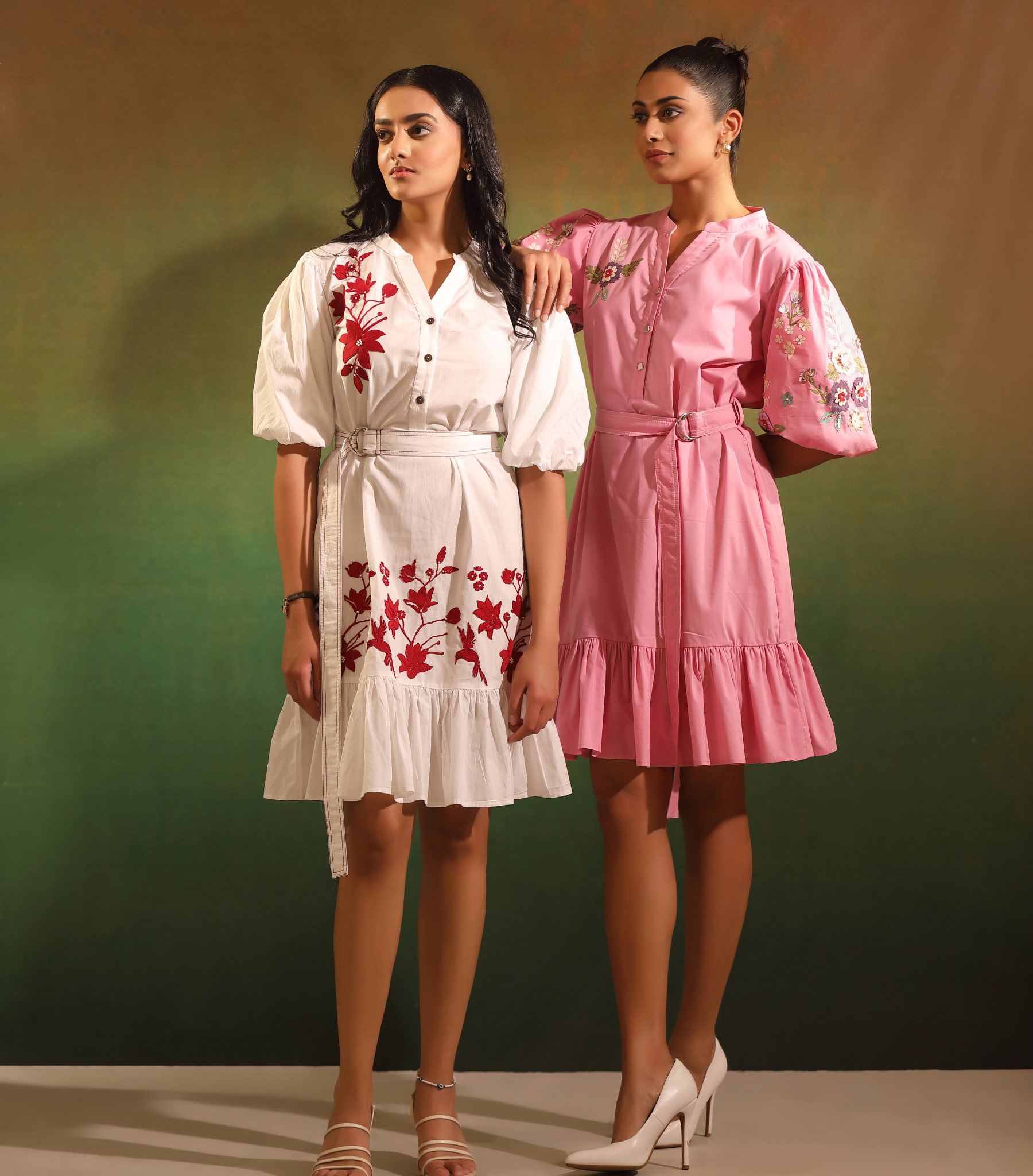 WHITE BLOOM BADABAGH BOTTOM FRILL DRESS