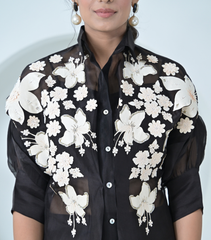 IVORY GARDEN ORGANZA SHIRT COORD SET
