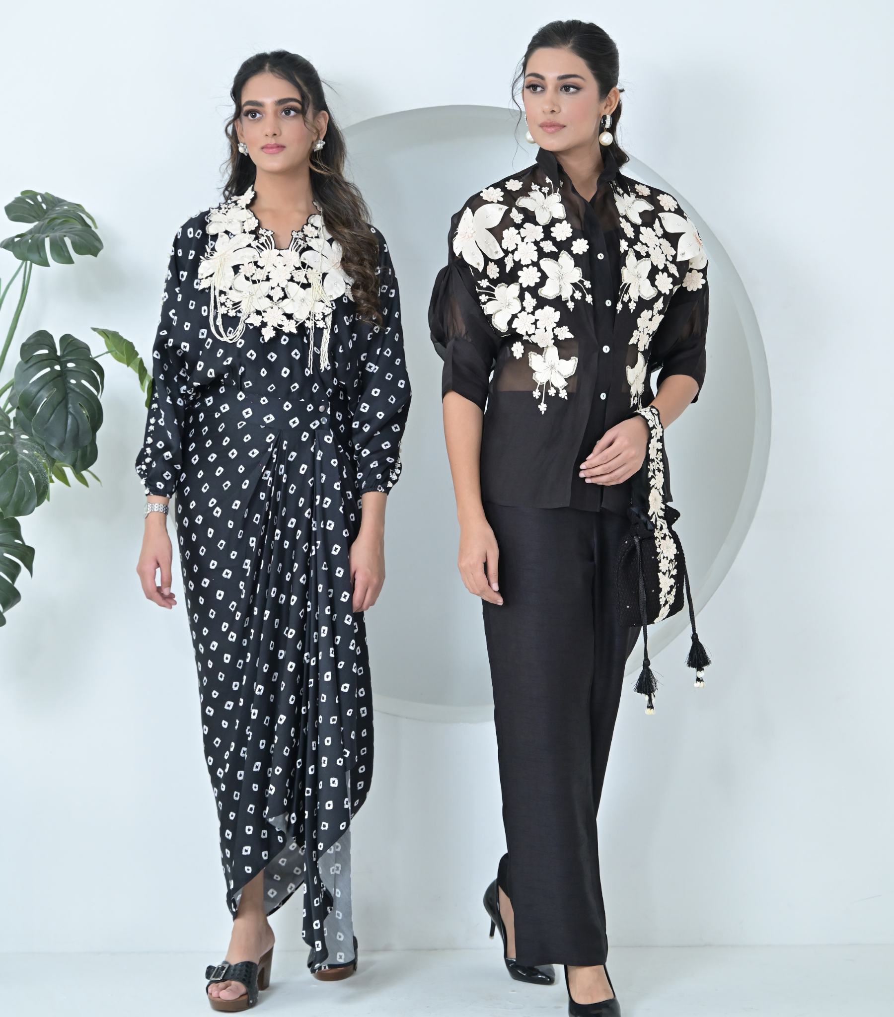 IVORY GARDEN ORGANZA SHIRT COORD SET